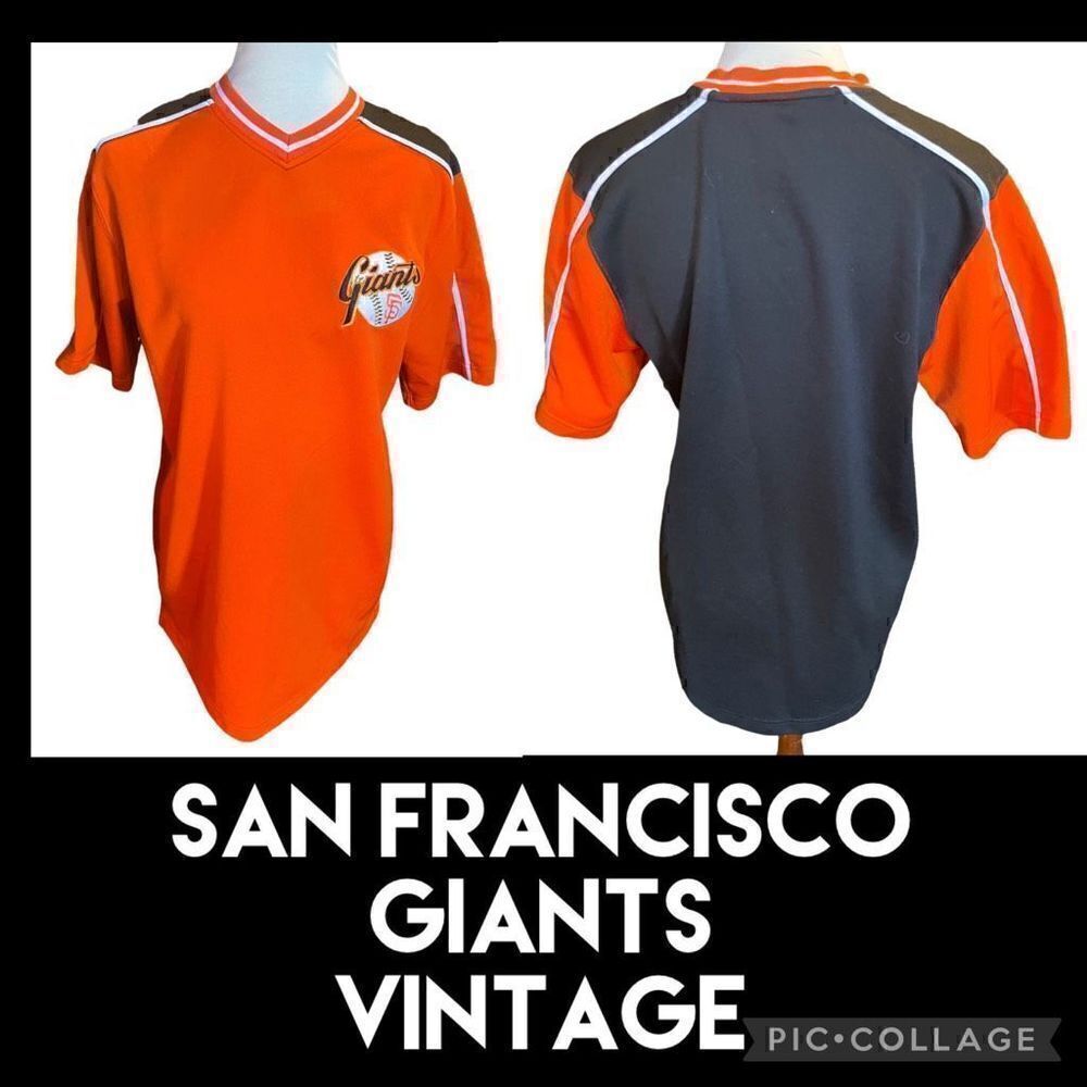 Genuine Merchandise True Fan SF Giants V-Neck Jersey Size Medium-Vintage